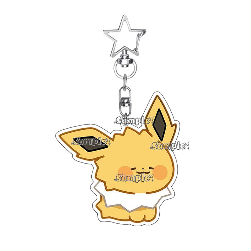 Hot Pocket Anime Leafeon Sylveon Game Acrylic Keychain Charm Umbreon Eevee Cartoon Character Pattern Key Ring Ornament Gifts Toy