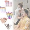 10 Girl Piece Makeup Brush Set Gradient Finish Durable Plastic Supplies Handles