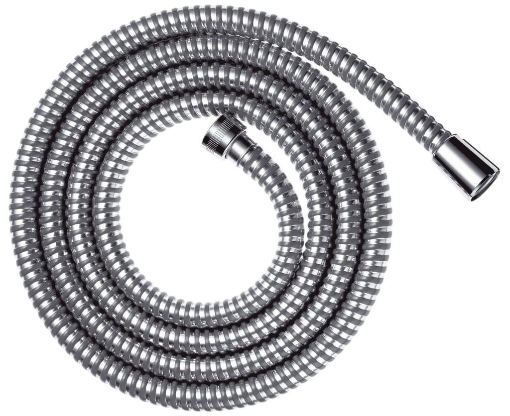 hansgrohe Metaflex shower hose 1.25m, kink-resistant and flexible, chrome-effect coil wrap 28262000