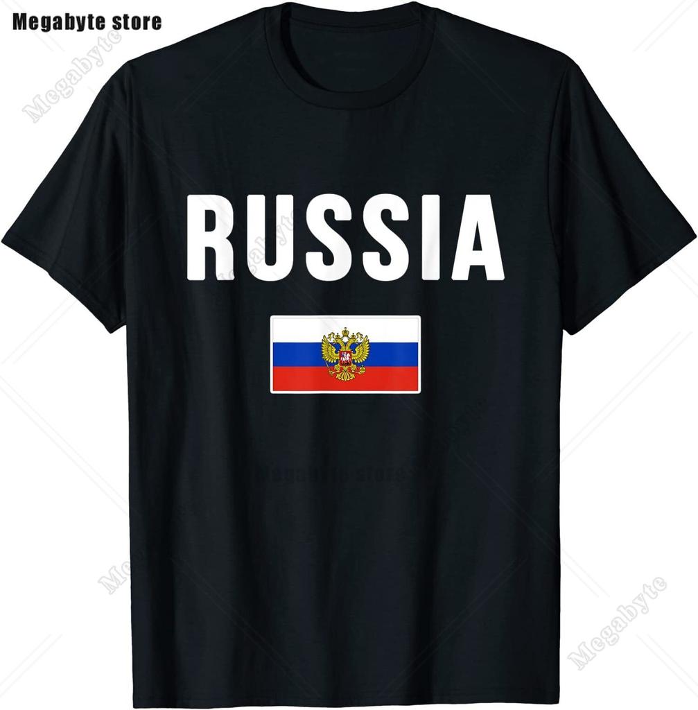 Russia Flag TShirt Cool Russian Premium Great Gift TShirt Classic Graphic High Quality Round Neck Short Sleeved Tops Tees