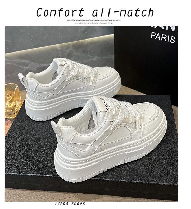 

Универсальные, легкие, повседневные и простые японские туфли на платформе для студентов, белые туфли для женщин, новые летние туфли 2025 года, увеличивающие рост, популярные туфли для сноуборда 40 белый