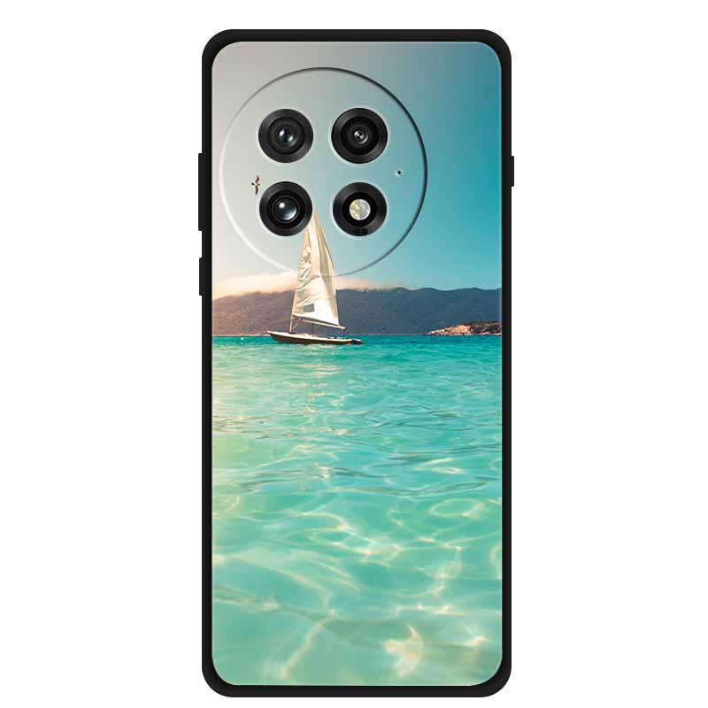 Funda For OnePlus13 5G Case OnePlus 13R Black Silicone Soft Flower Fashion TPU Back Cover For OnePlus13 13R Case Protective Capa
