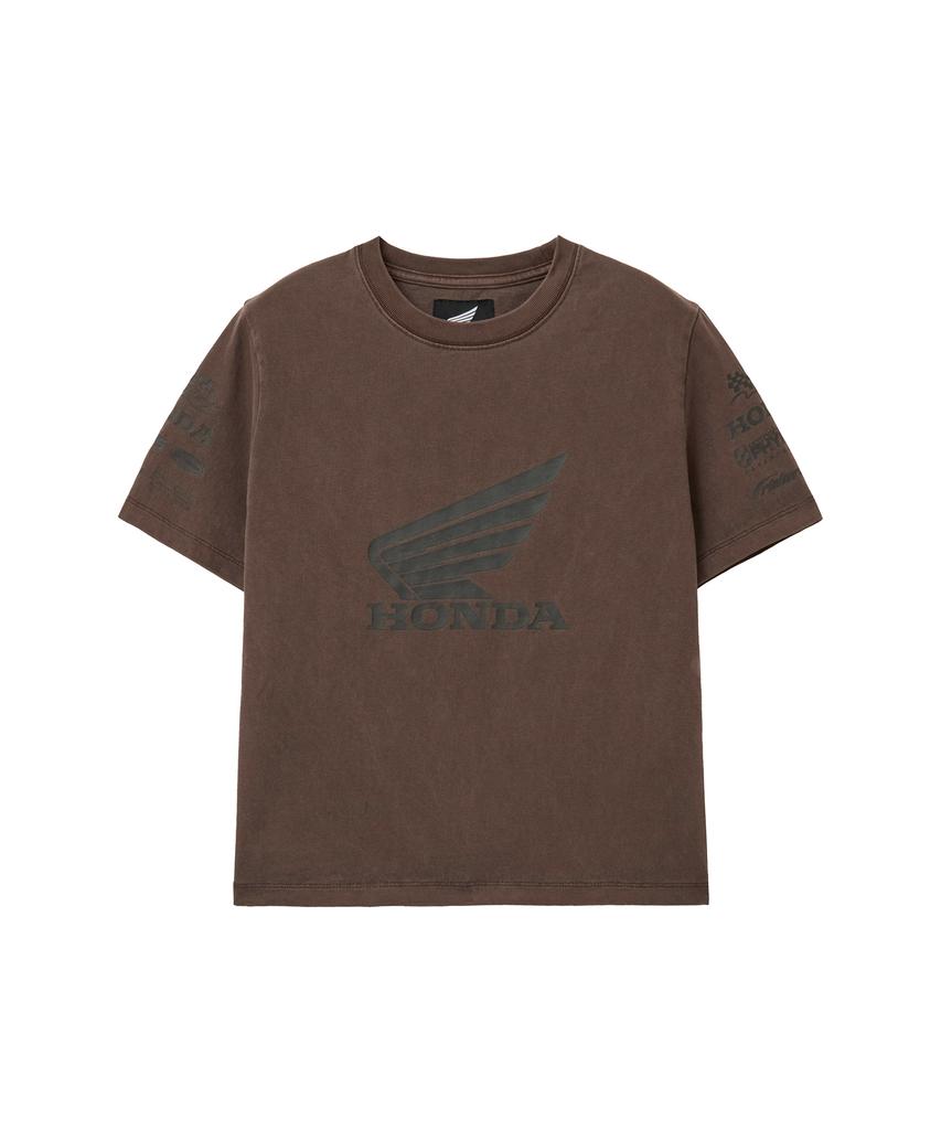 PHYPS MOTORCYCLE Womens Wing Collect Logo Short Sleeve Pigment Brown