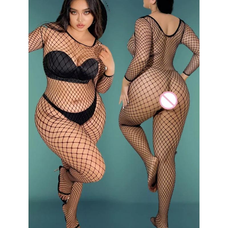 Sexy Adult Female Erotic Bodystockings Women Fishnet Open Crotch Catsuit Mesh Tights Lingerie Bodysuit Costumes Jumpsuit 651