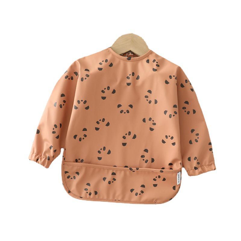 Waterproof Reversible Smock Bib for Babies - Super Soft, Food Catcher, Anti-Stain, Feeding Bib