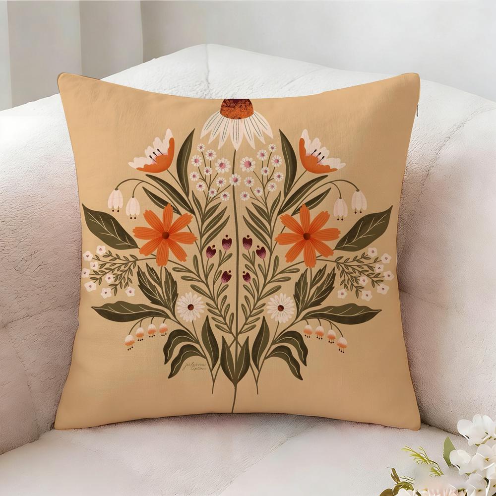 Butterfly Bird And Flower Pillow Case Pillowcase, Double-Sided Printed, Sofa Cushion, Bedroom Headboard Pillow