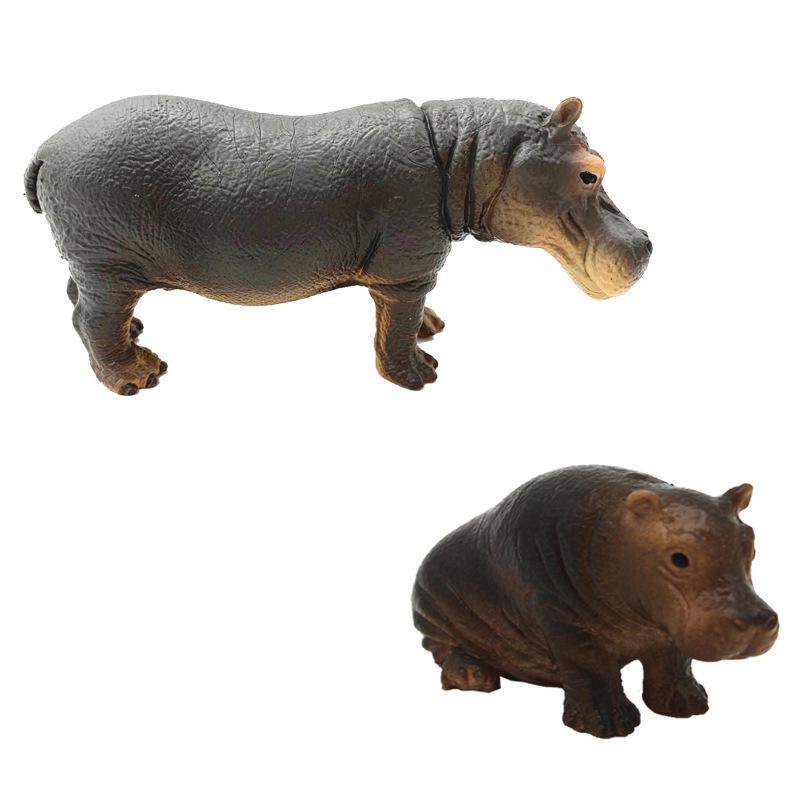Educational African Wildlife Hippopotamus PVC Model Set