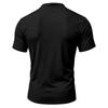 Men's Casual Short Sleeve T Shirt Lightweight Breathable Fabric Drawstring Neck Summer Top