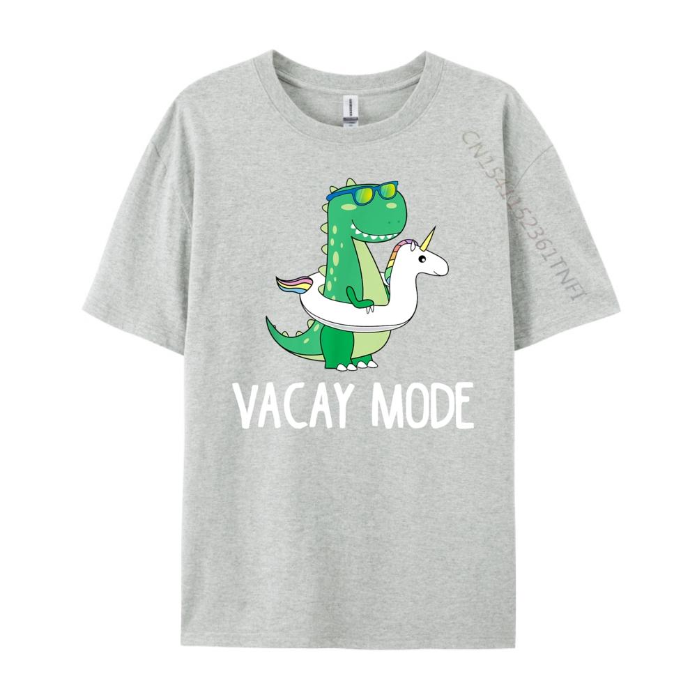 Vacay Mode Cute Dinosaur T Shirt Funny Family Vacation Gift Plus Size Men Clothing Casual Everyday Gifts For Men