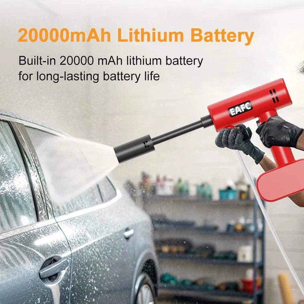 EAFC Cordless High Pressure Car Washer 60Bar Powerful Portable Cleaner Large Battery Design for Patio Fence Car Outdoor Cleaning