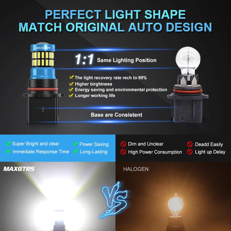 MAXGTRS 2X P13W SH23W PSX26W 4014 3030 Led DRL Auto Fog Lamps Canbus Car Daytime Running Light