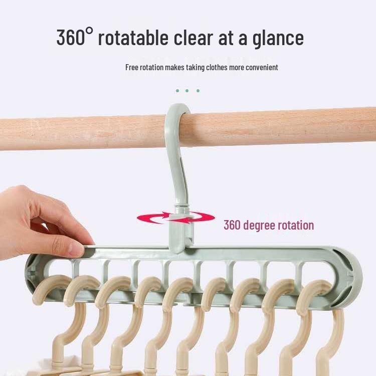 Nine-Hole Rotating Magic Hanger for Storage and Organization