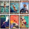 Artisian Sport Metallschild Schwimmen Blechschild Tauchen Dekoratives Poster Wanddeko Garage Bar Pub Club Hotel Café Küche Zuhause