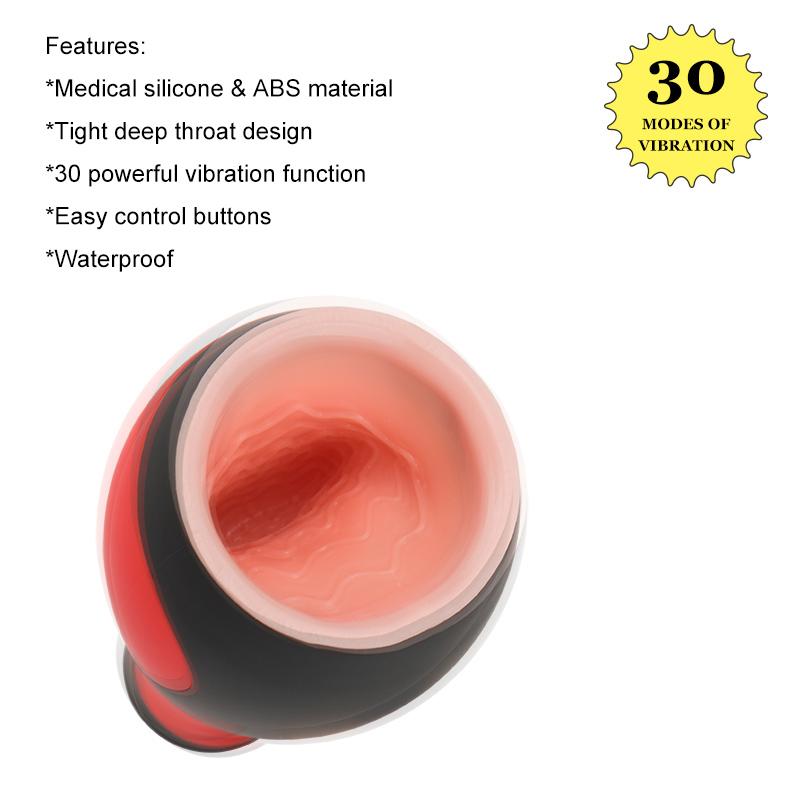 Powerful 30 Speeds Electric Vibrating Silicone Male Masturbator Cup With Tight Deep Throat Adult Pocket Sex Toys for Men