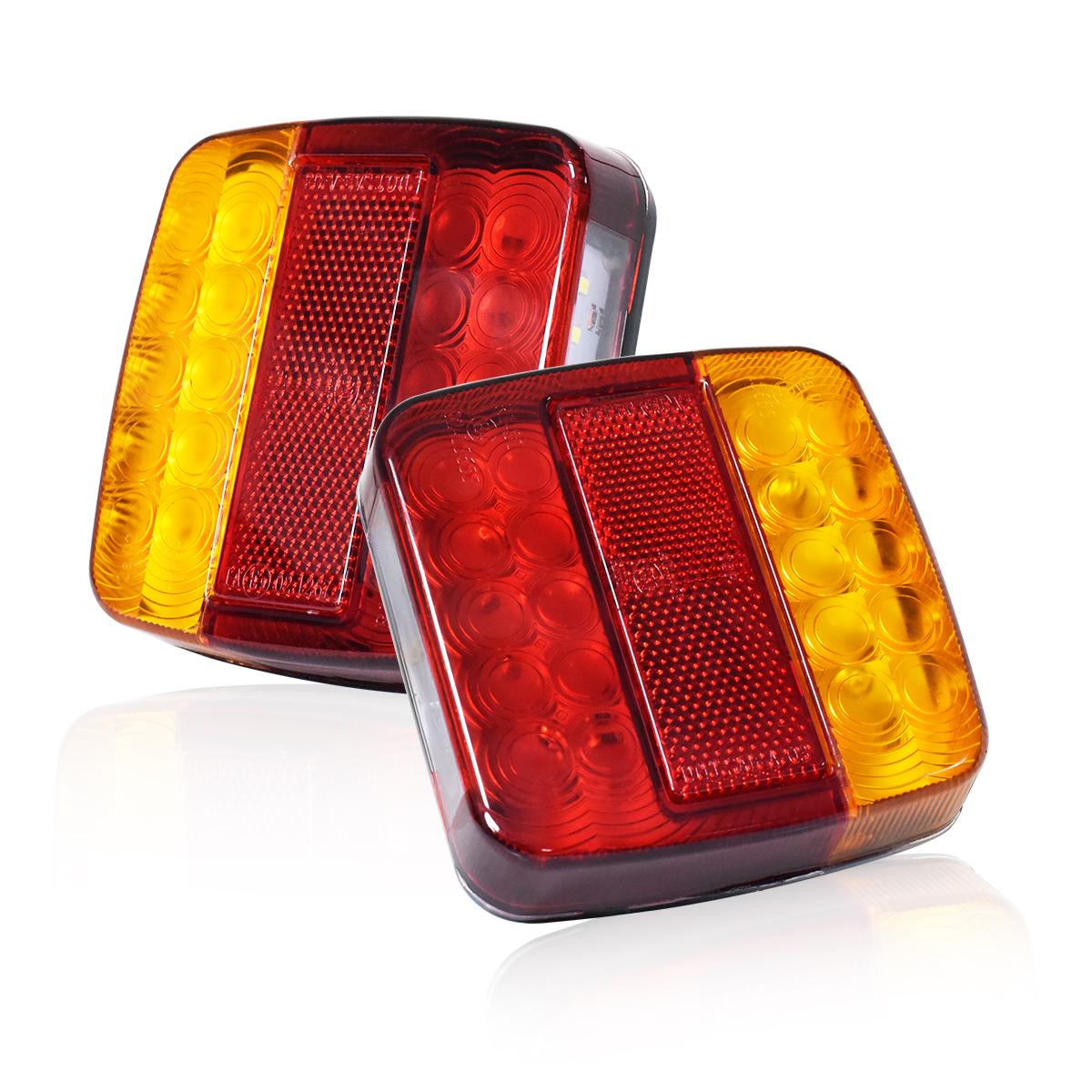 2Pcs LED Tail 12V/24V Mulfunctional Lamp for Brake/Reversing/Fog/Turn Signals/Truck/Trailer/RV/SUV 2Pcs 24V