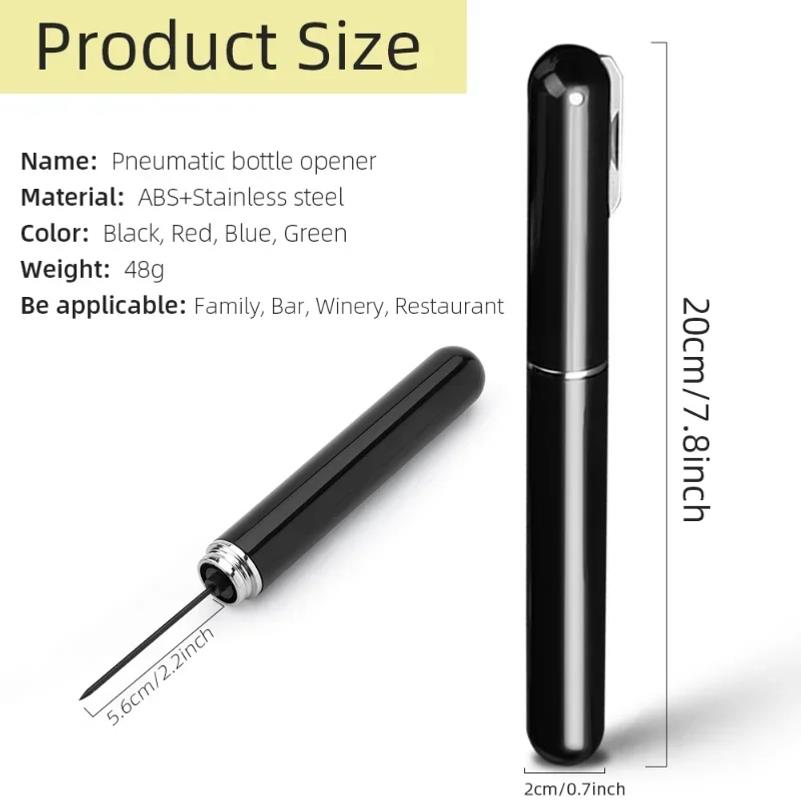 Safety Air Pump Wine Bottle Opener with Foil Cutter Wine Corkscrew Stainless Steel Pin Wine Air Pressure Corkscrew Cork Remover1