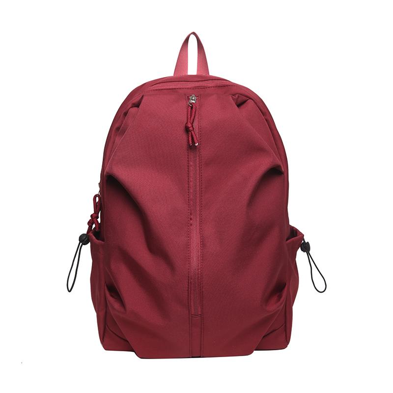 Schoolbag Women's Solid Color Backpack For Middle School Students