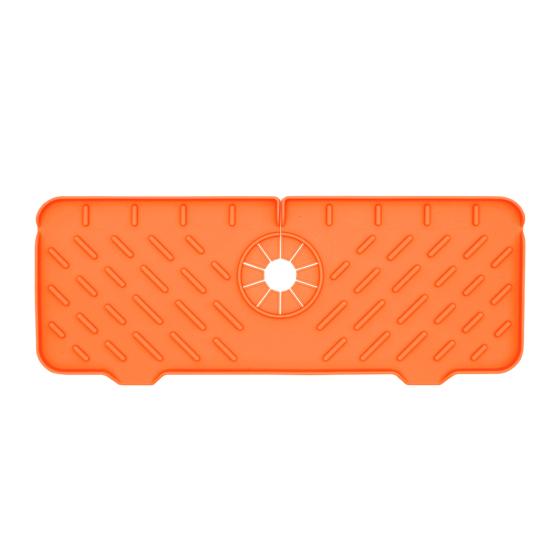 

Коврик для сушки с уклоном, простая установка, нескользящее дно, силиконовый коврик для кухонной раковины, брызгозащитный коврик для сушки крана, ежедневное использование оранжевый