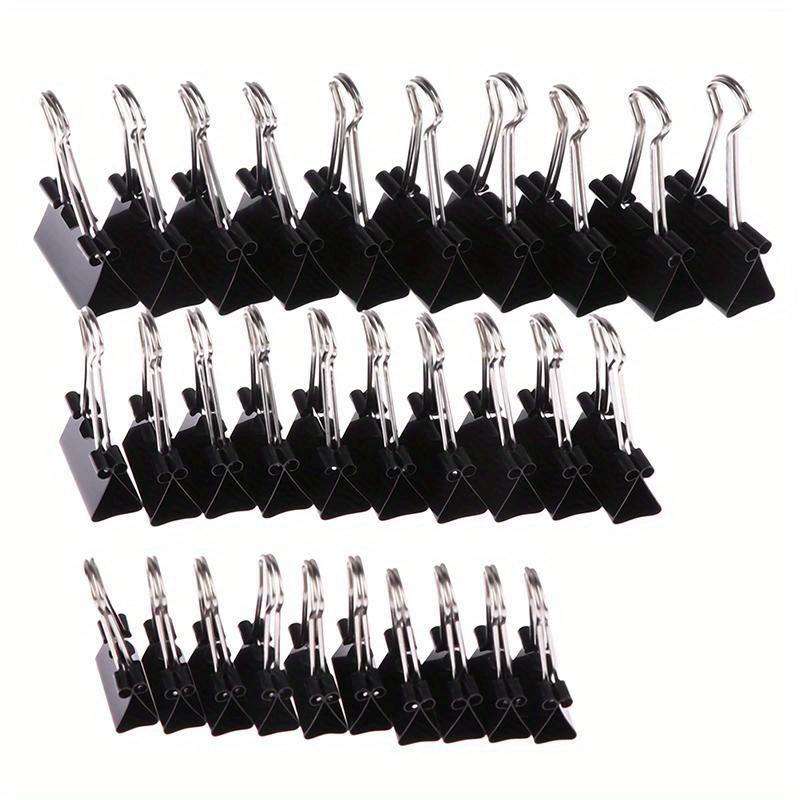 60pcs of Black Metal Binder Photo Stationery Paper Clip Office Supplies