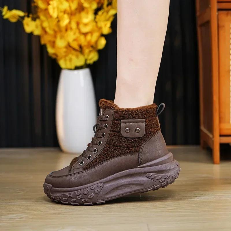 Fashion 2014 New Winter Women Boots Winter Plush Thick Soled Snow Boots Women Cotton Shoes Platform Sneakers Zapatillas Deporte