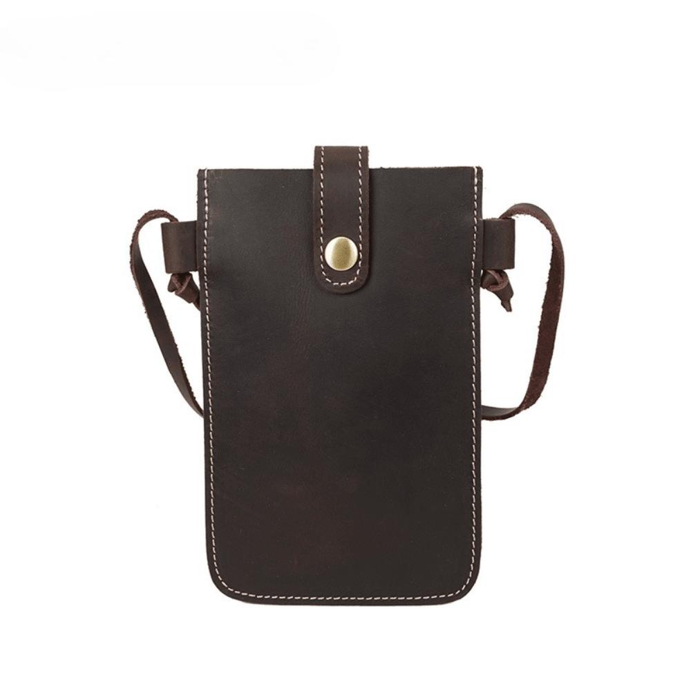 Sac pour téléphone portable Bouton pression Sac rétro pour carte de téléphone portable Sac pour téléphone portable Sacs portables pour hommes et femmes Coffee multicolore