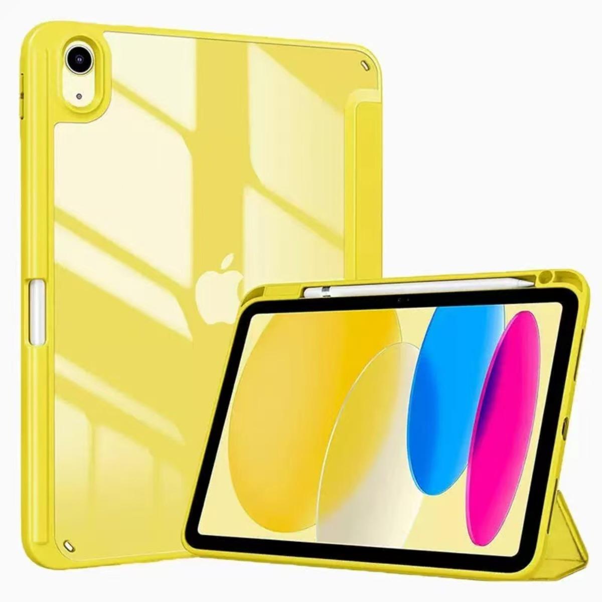 Acryl HD Hoesje voor Nieuwe iPad A16 11e Generatie 11 Inch (), iPad 10e Generatie 10,9 Inch () Duidelijke Transparante Hoes iPad 11 (11-inch) geel