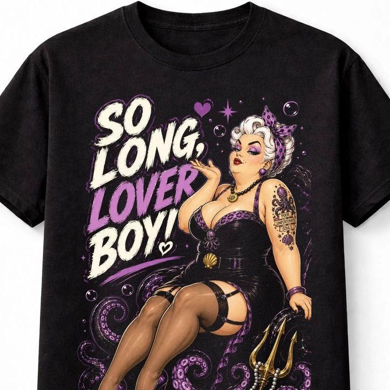 Tattoo Sea Witch Ursula Pin Up Retro Rockabilly Retro Fairytale Unisex TShirt S