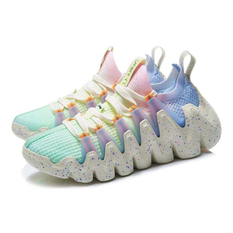 Li Ning Phantom Stinger Casual Low Top Running Shoes Women's Snow Purple Blue ARKR008-1