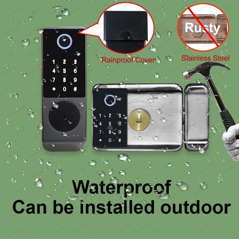 Acciaio Inossidabile Doppia Impronta W7 Cancello Esterno Impermeabile TT Lock/ Tuya Smart Door Lock Serratura Elettronica Digitale Serratura