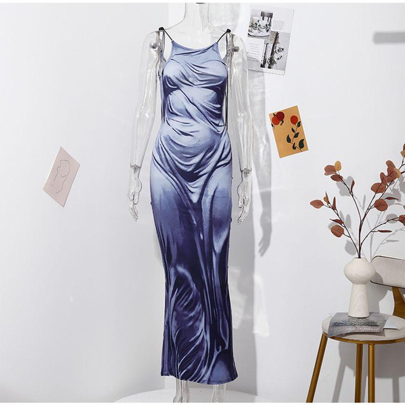 

Облегающее платье-комбинация без спины на бретелях Облегающее платье-слинг с открытой спиной 01 black S