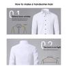 Men 4-Way Stretch Long Sleeve Open Front Shirt, Wrinkle Resistant Thin Business Casual Dress Shirt for Amazon Cross-border