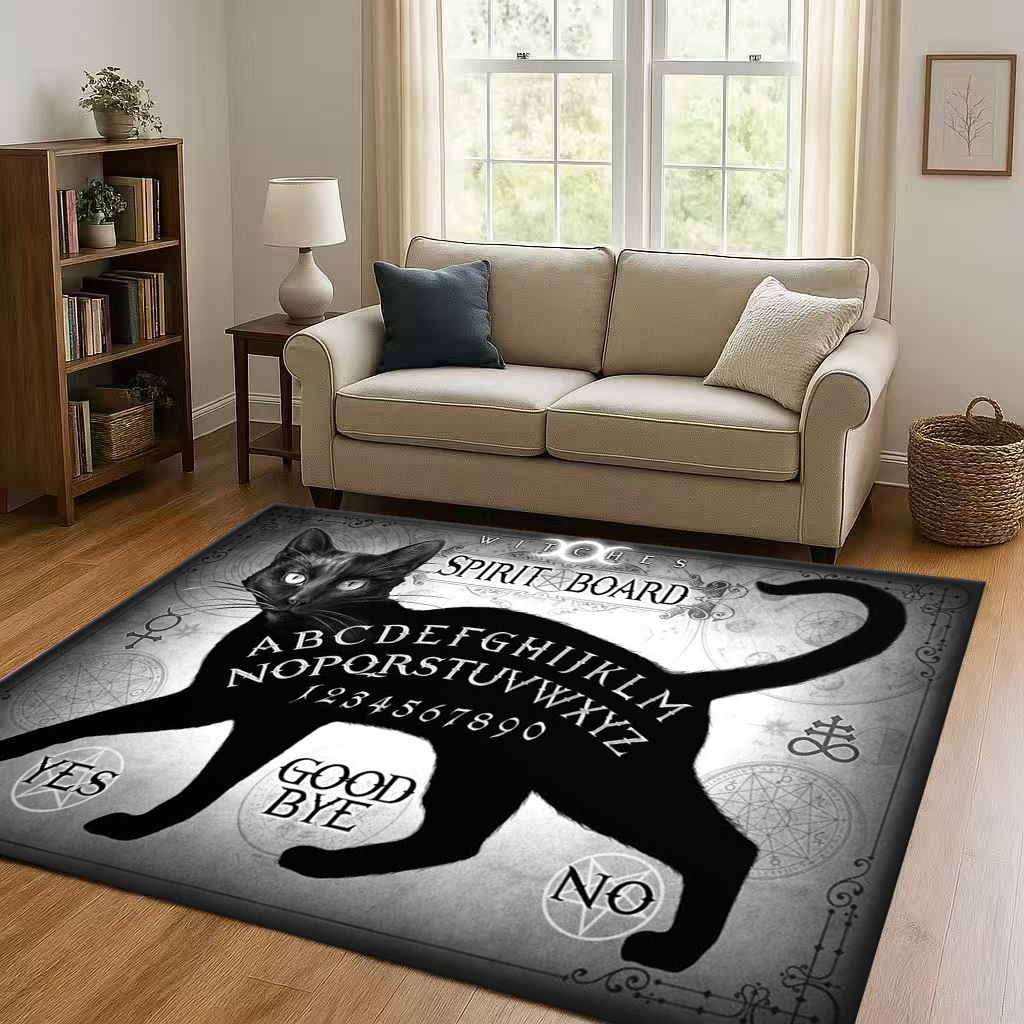 Retro Witch Spirit Ouija Board Art Living Room Non Slip Area Rug Carpet for Bedroom Kids Playroom Sofa,Home Decor Doormat