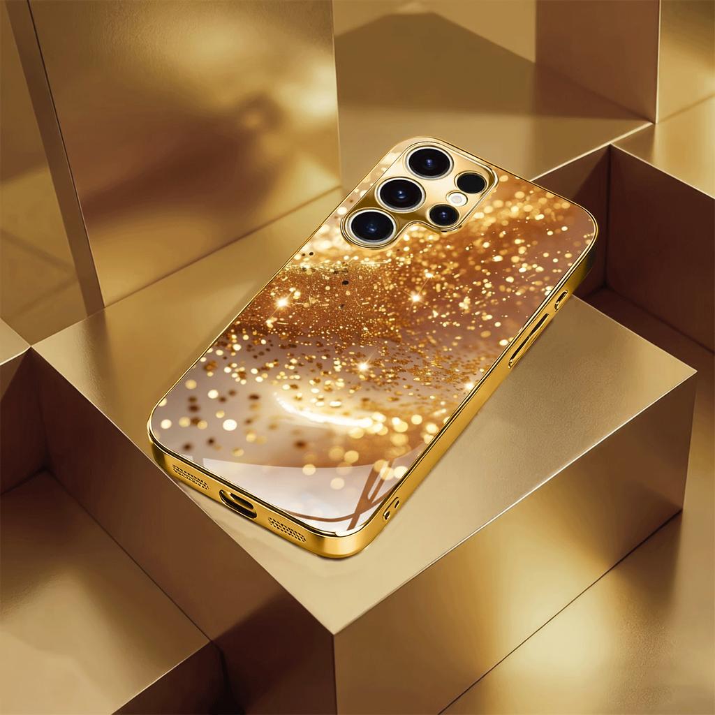 Atmosphère de Mode Simplicité Haut de Gamme Placage Galvanique Verre Coque de Téléphone pour Samsung Galaxy S26 S25 S24 S23 S22 S21 FE, Ultra, Plus
