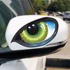 2 Stück Autoaufkleber 3D Stereo Reflektierende Katzenaugen Autoaufkleber Kreative Rückspiegelaufkleber Abziehbilder Universelle Augenaufkleber