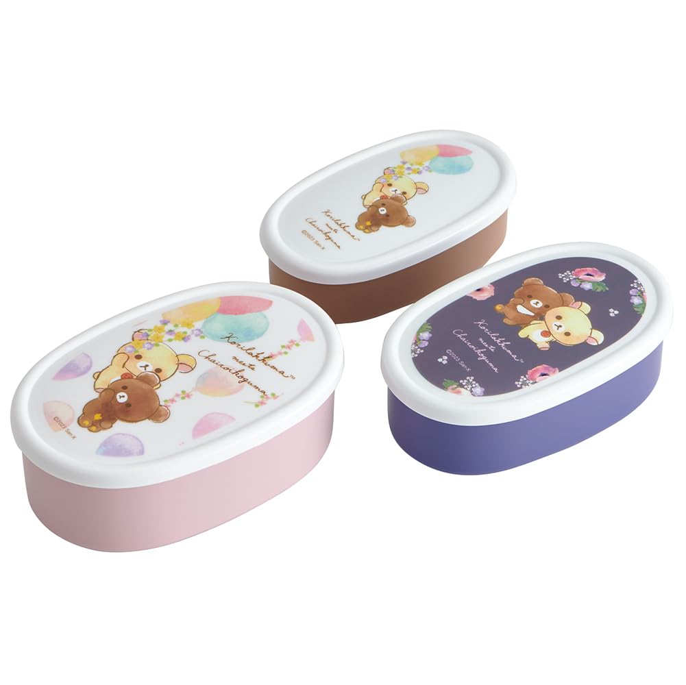 Skater Bento Sealable Storage Set of Korilakkuma Koguma Made In 860ml Box, Containers, Containers, 3, & Designs, Japan, (SRS3SAG-A)