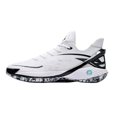 Série Légère Absorption des Chocs Antidérapantes Chaussures de Basketball Basses Baskets Homme Blanc Noir 112421614-1