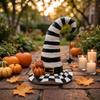 Halloween Witch Hat Outdoor Decor, Resin Pumpkin and Yard Ornament for Garden House
