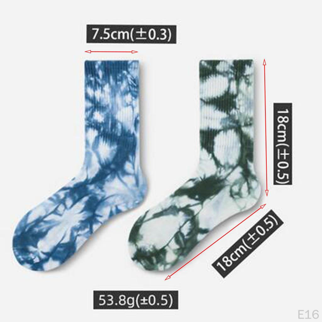 Pair Tie-dyed Crew Hipster Printed Socks