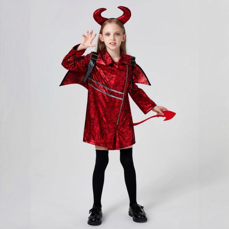 Nový halloweenský punkový kostým Imp kostým pro hraní rolí Ďábel Satan dětské pódiové vystoupení