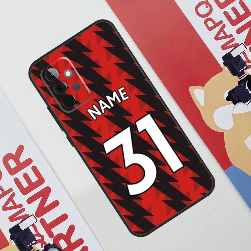 Custom Number Football Name Case For Samsung Galaxy A54 A34 A24 A14 A73 A53 A33 A23 A13 A52 A32 A22 A12 A51 A71 Cover