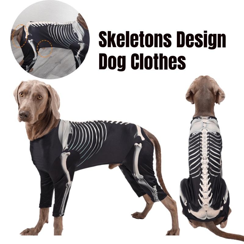 Premium Polyester Dog Clothes For Halloween Transform Your Dog Into A Cool Skeleton