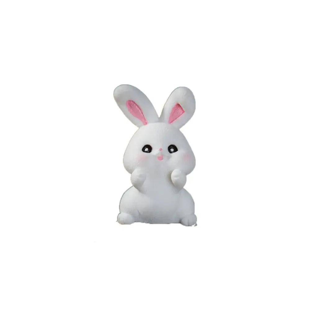 Cartoon Carrot Rabbit Figurines Realistic Resin Bunny Micro Landscape Ornaments Handmade Mini Mini Carrot Decoration Outdoor