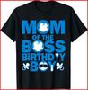 Mom And Dad Boss Birthday Boy Baby Family Party Decor Black Cotton T-Shirt S-5XL