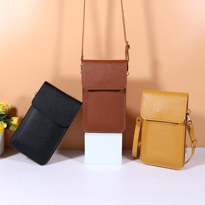 Solid Color Touchscreen Mini Phone Bag - Minimalist Korean-Style Crossbody