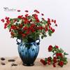 Artificial Flower 1 Bunch Realistic Looking Easy Care Faux Silk Fake Cloth Simulation Chinese Rose DIY Vase Arrange Flowers Home Decor Bouquet