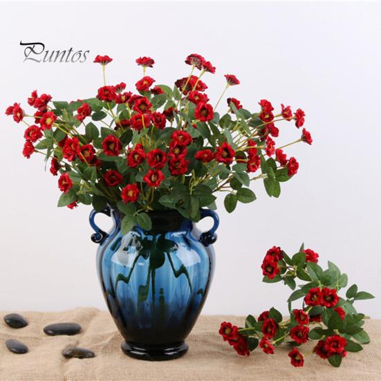 Artificial Flower 1 Bunch Realistic Looking Easy Care Faux Silk Fake Cloth Simulation Chinese Rose DIY Vase Arrange Flowers Home Decor Bouquet