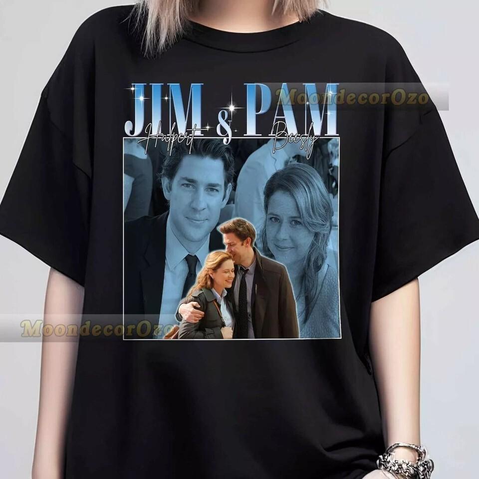 Limited Jim Halpert and Pam Beesly Vintage Clothing, Unisex T-shirt S