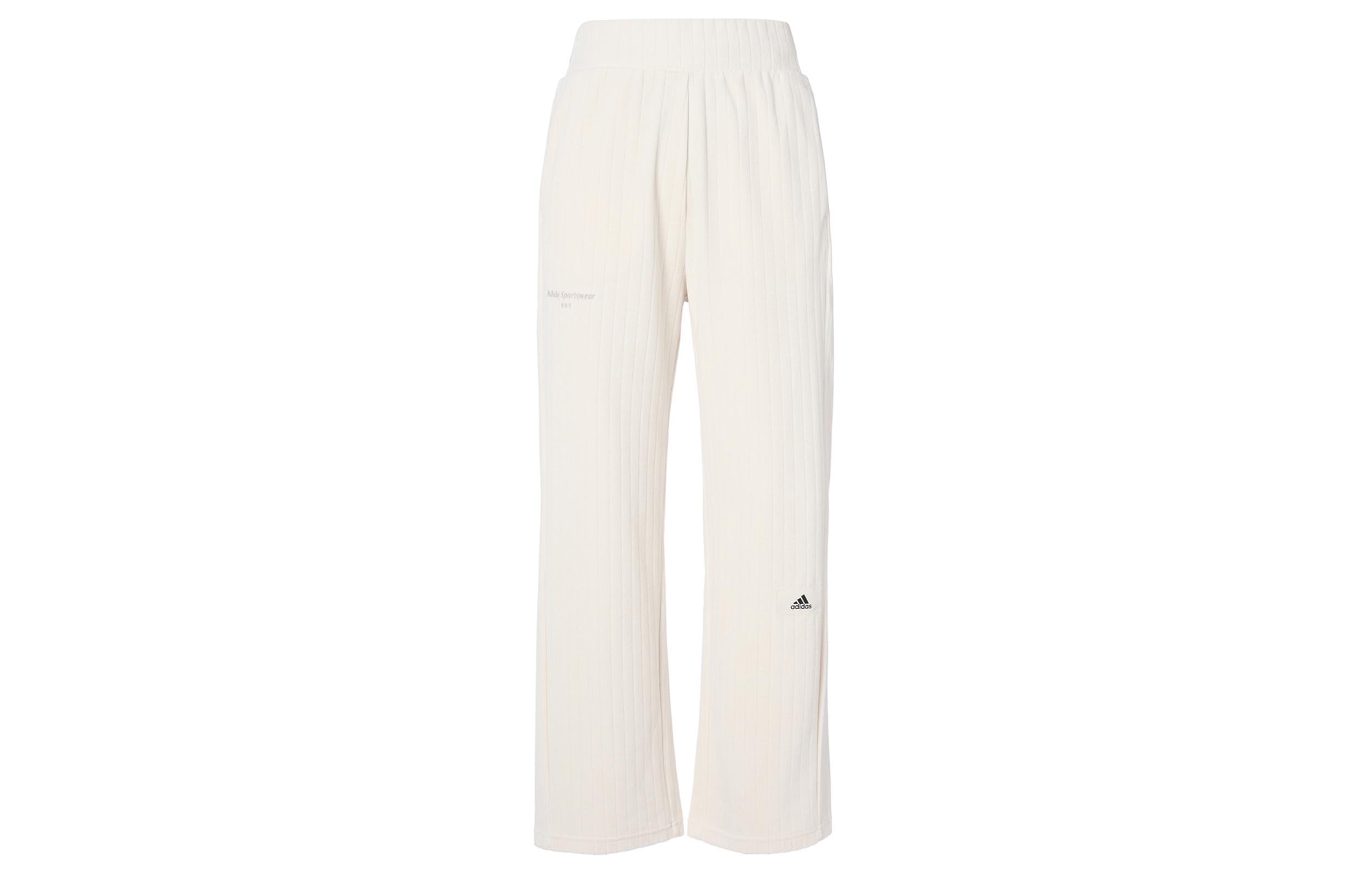

Adidas Lounge Knitted Sweatpants Women s White Moderate Straight Fit Pants IP0746 M
