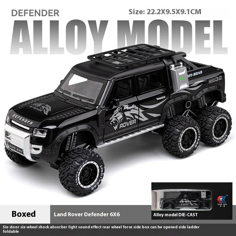 1/24 Land Rover Defender Six-Wheel Off-Road Vehicle Model Simulation Sound Light Children's Game Toy Car Boy Gift