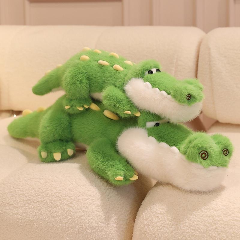 Furry Crocodile Plush Toy Stuffed Animal Alligator Sleep Huggable Pillow Cartoon Baby Doll Sofa Cushion Lovely Birthday Gift